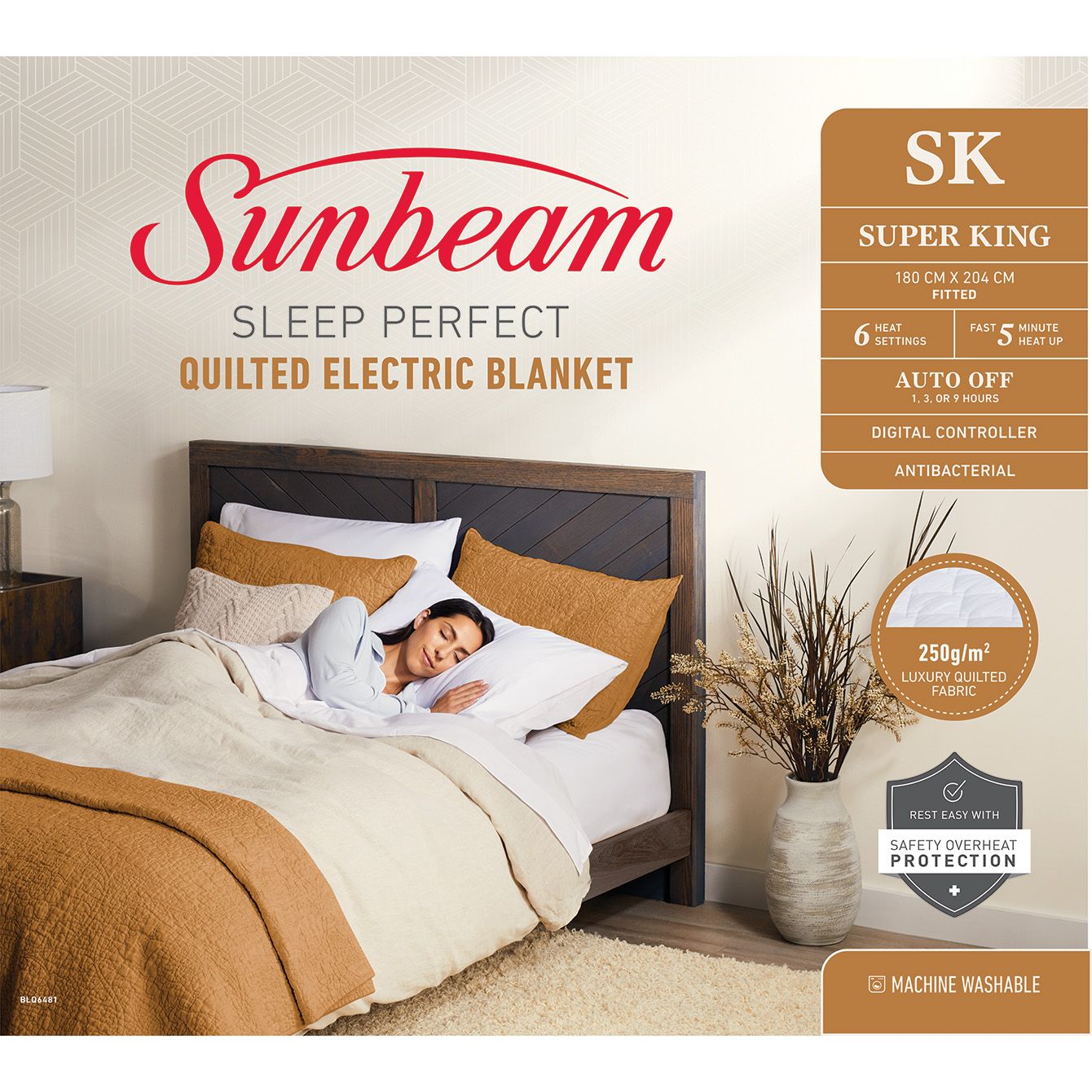Sleep Perfect Quilted Electric Blanket Super King | BLQ6481 | Sunbeam